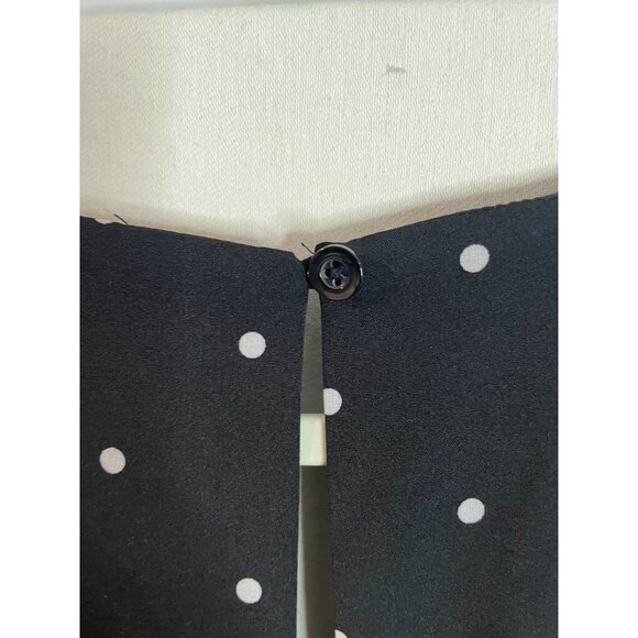 Women's Black Polka Dot Jumpsuit By Splash Size 10 With Deep V-Neck & Wide Legs - Picture 8 of 16